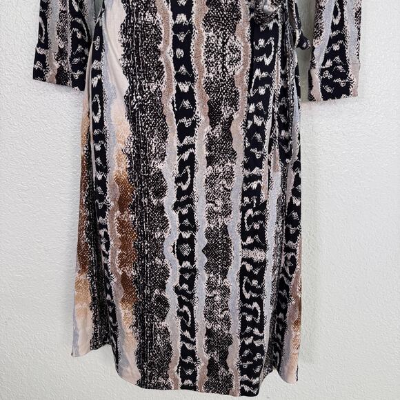Diane Von Furstenberg Wrap Dress Womens 14 Silk Snakeskin Print New Julian Two - Picture 5 of 13